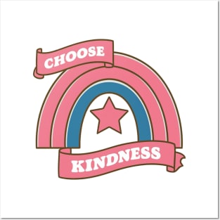 Choose Kind pink rainbow Posters and Art